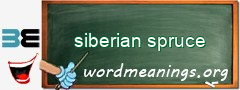 WordMeaning blackboard for siberian spruce